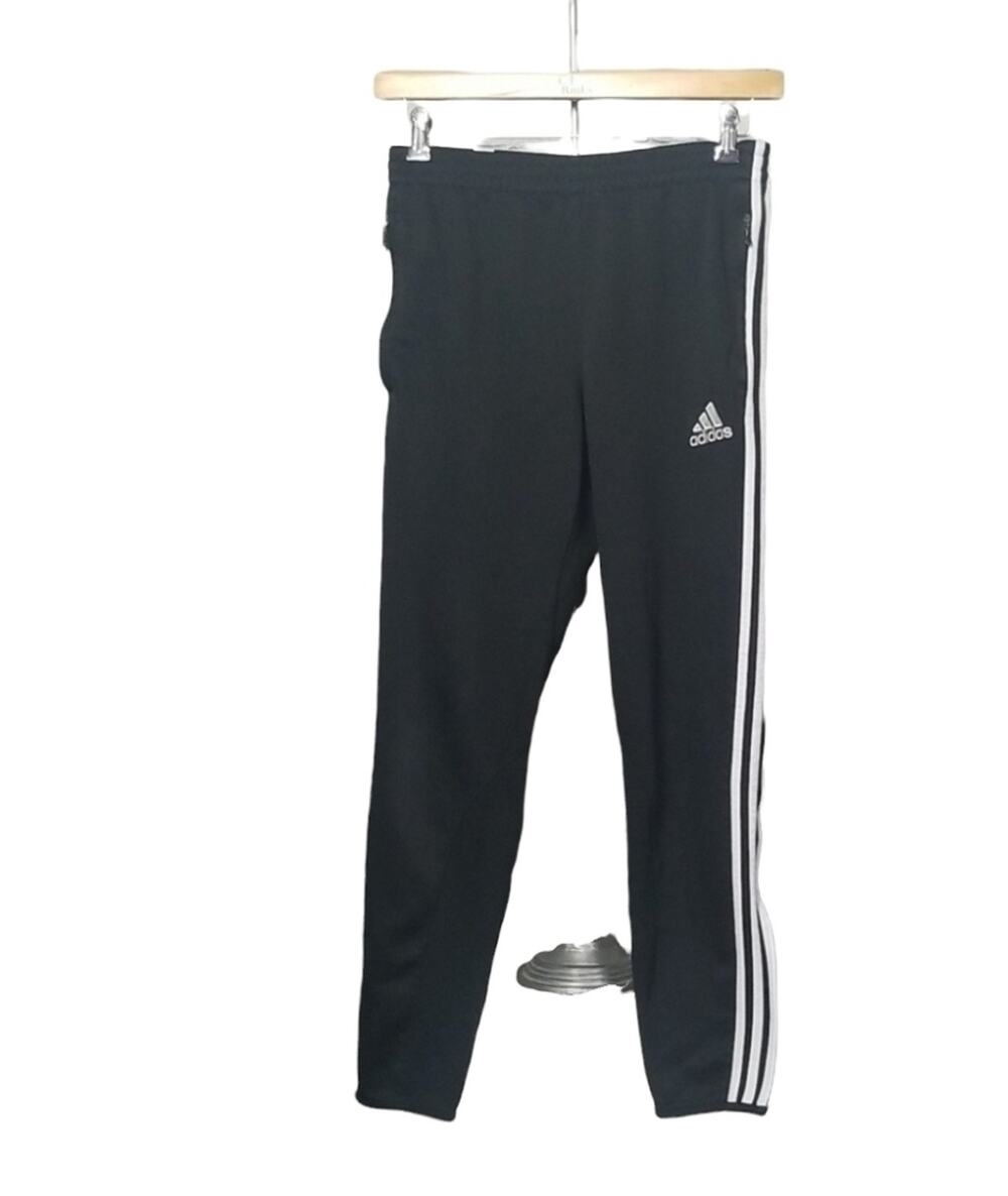 Adidas Clima Cool Womens Small Jogger Pants Black Ankle Zip Classic Three Stripe
